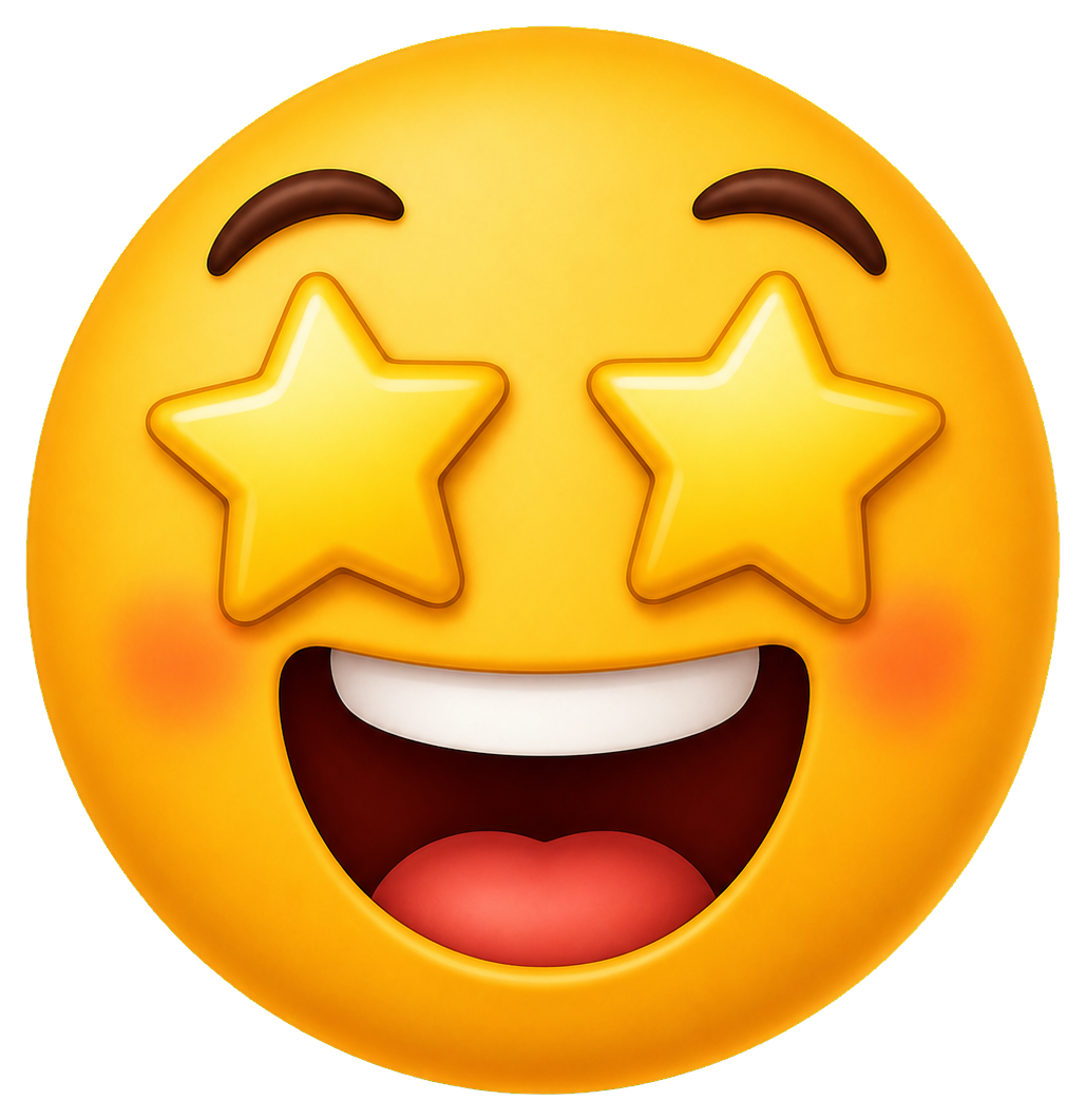 Preview for Excited Star Eyes Face Sticker