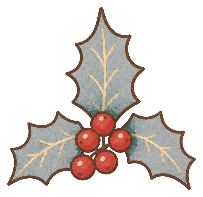 Preview for Pine Holly Sprig Christmas Sticker