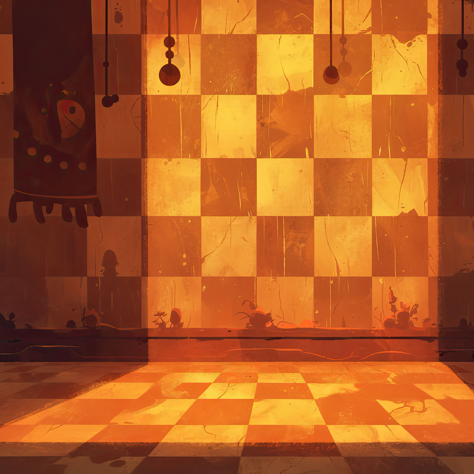Preview for Orange-checkered-room-illustration-simple-backdrop-background-6a0a2