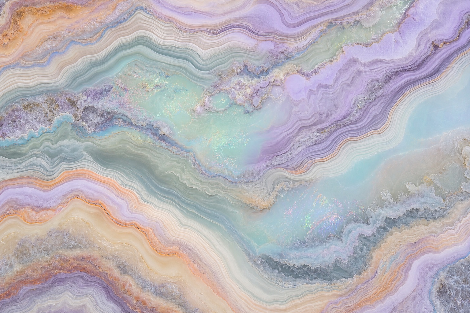 Pastel abstract mineral layers with flowing opal tones and stone-like texture