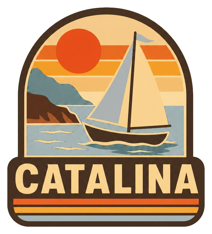 Preview for Catalina Sailboat Sticker For Retro Designs