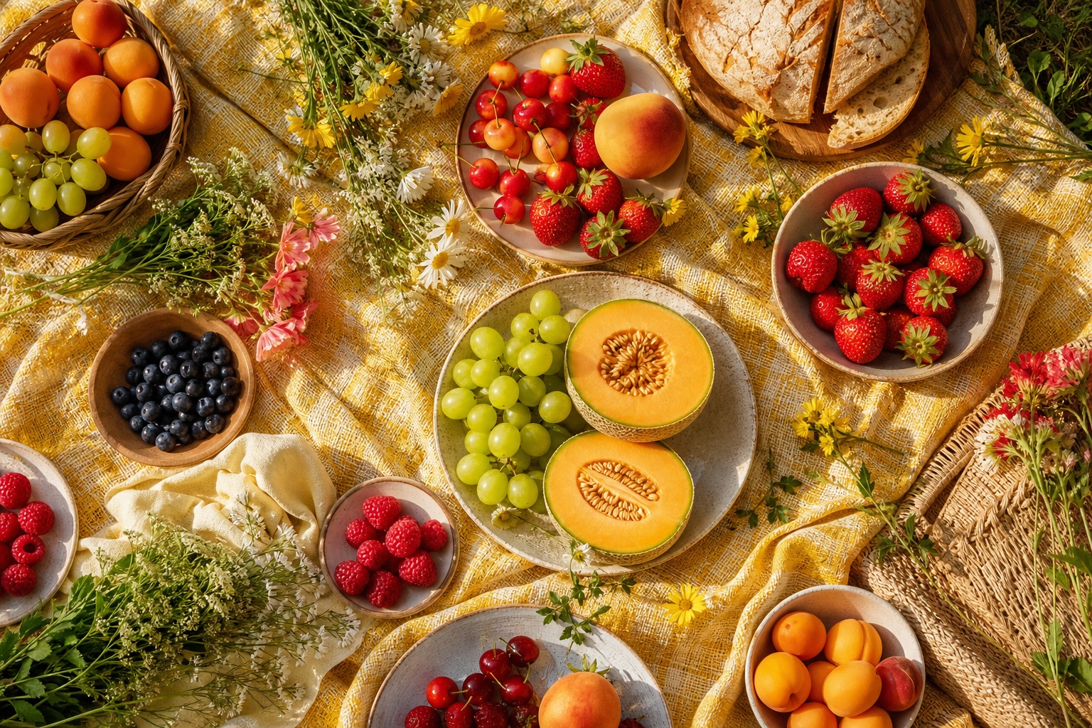 Preview for Yellow Summer Picnic Cloth Background