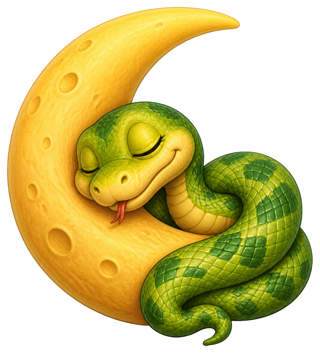 Preview for Sleepy Snake Moon Sticker