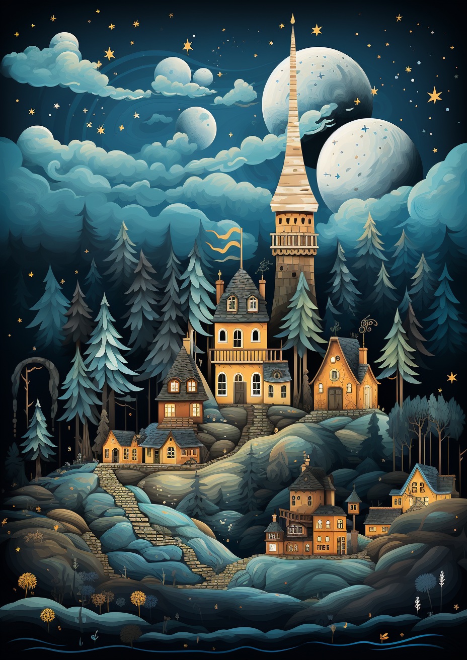 Preview for Whimsical Winter Town Background