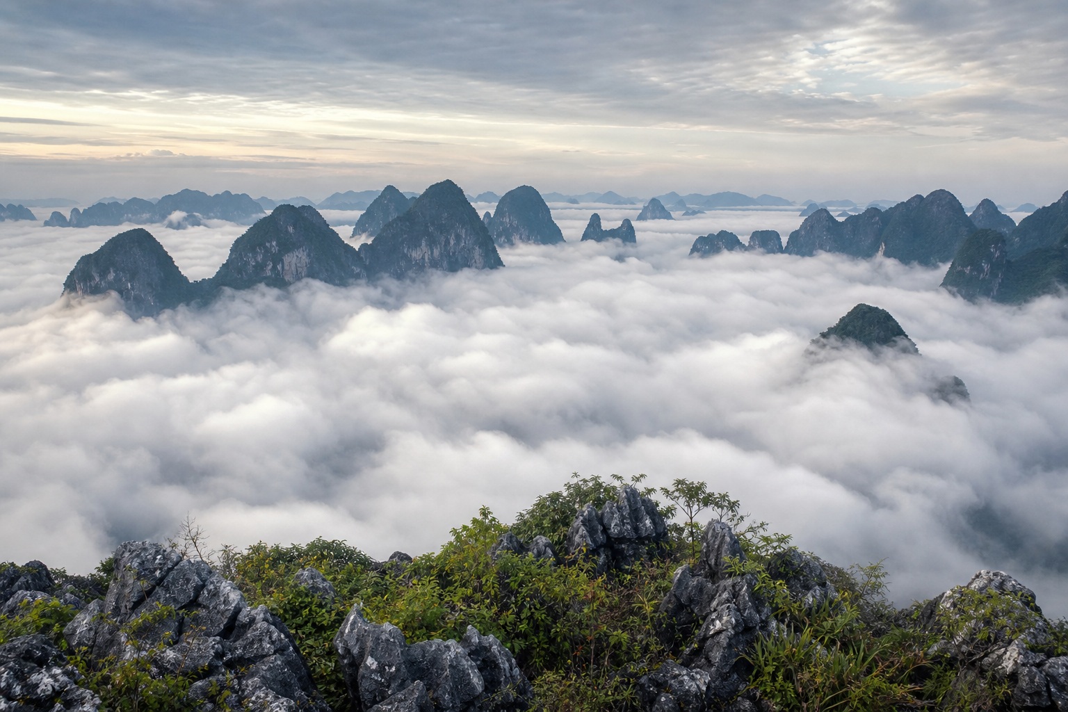 Preview for Cloud-filled Karst Basin Background