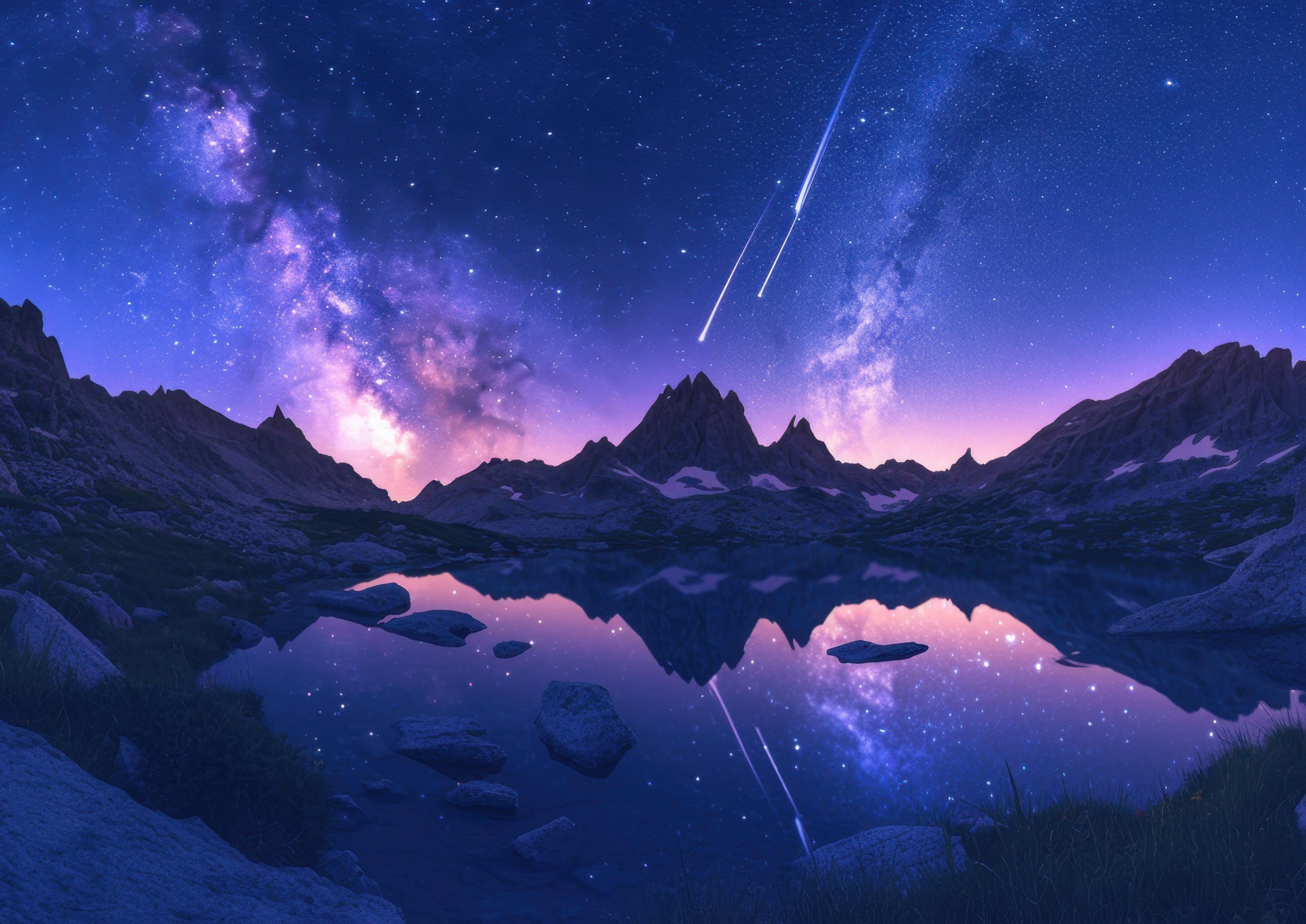 Preview for Night-sky-reflection-mountains-astrophotography-photo-background-e0fc7