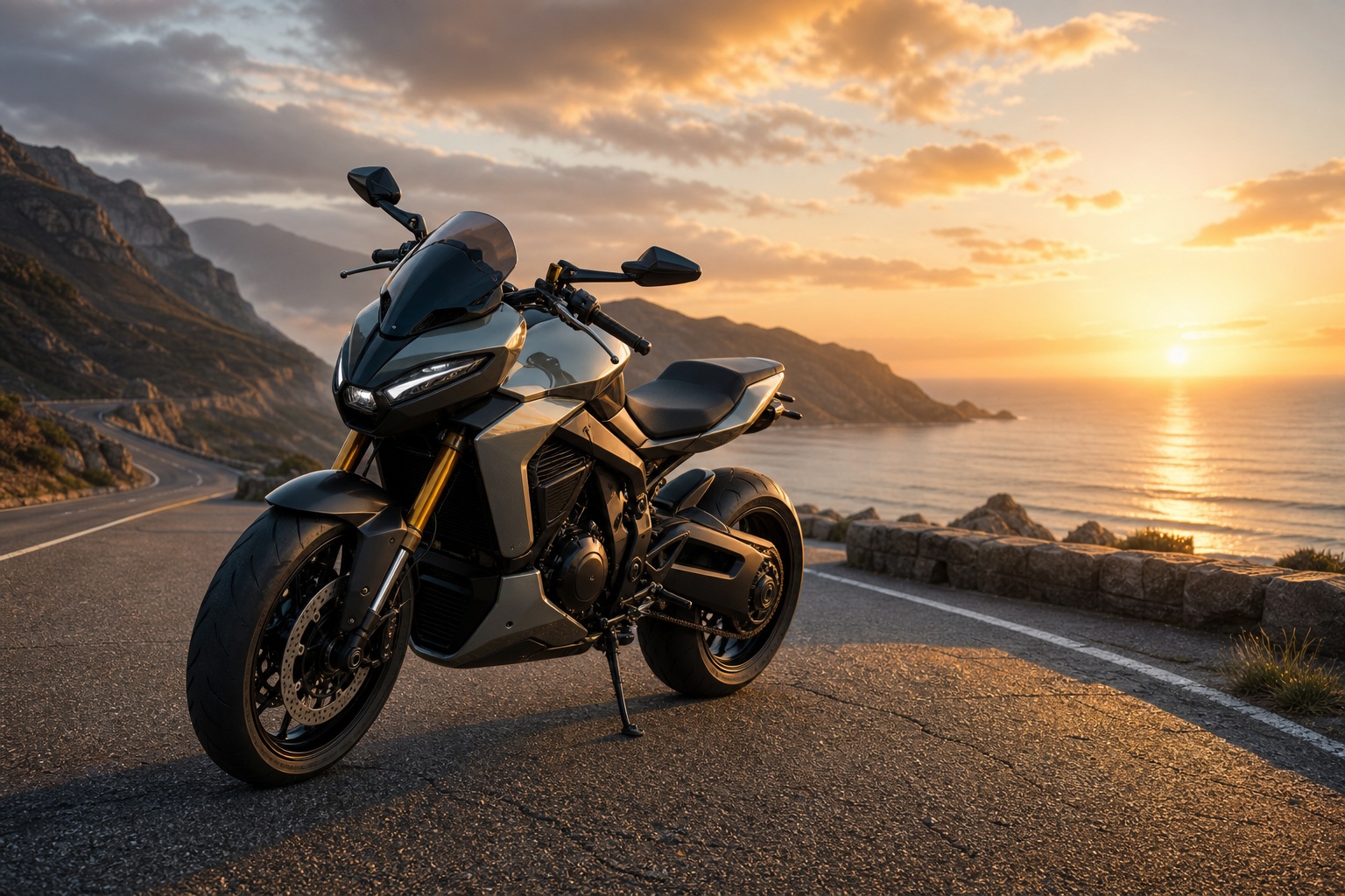 Preview for Motorcycle Dawn Stock Background