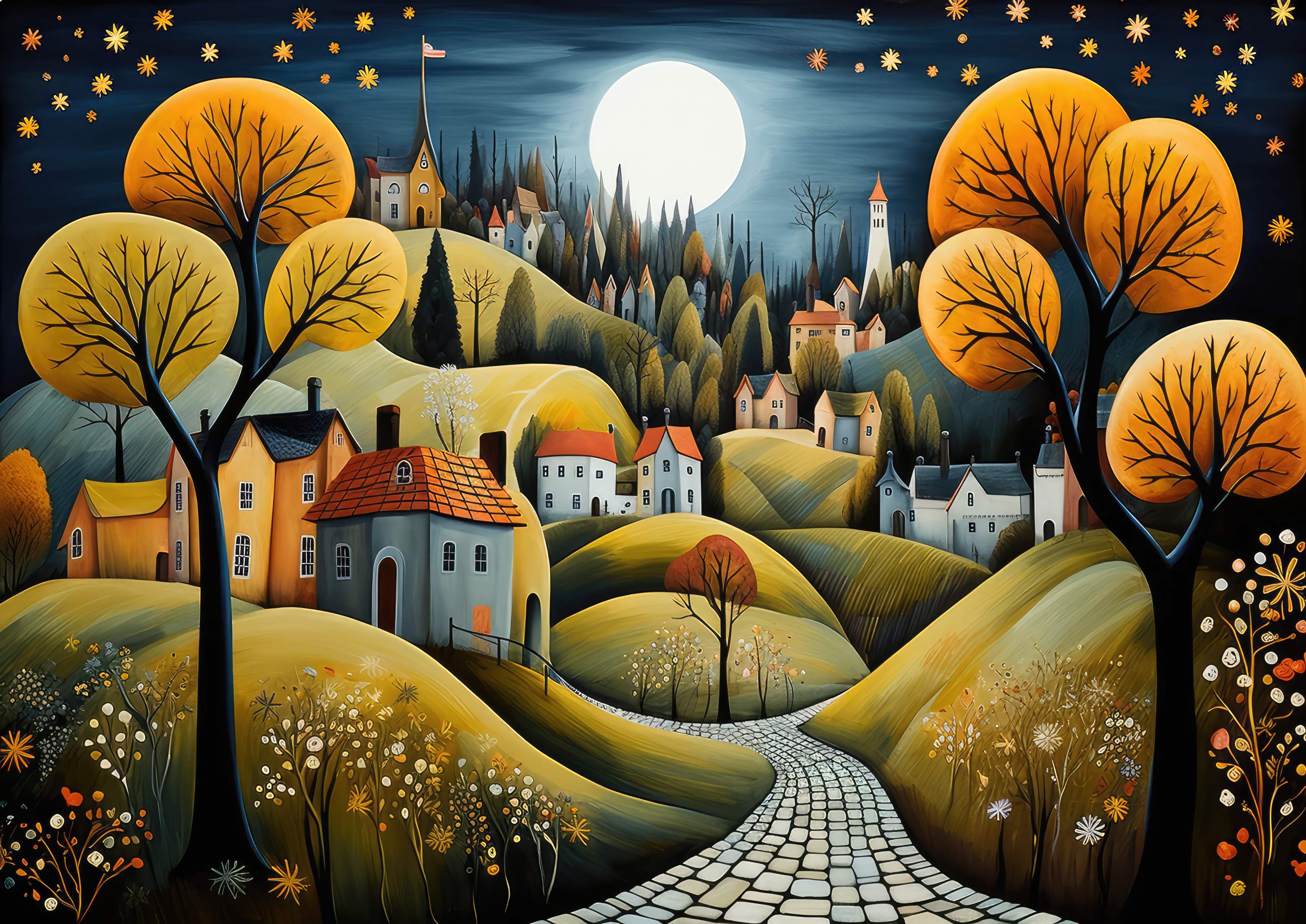 Preview for Whimsical-autumn-night-landscape-art-background-c3ac4