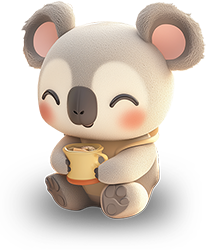 Preview for Cartoon-koala-coffee-relaxation-animal-sticker-6b720