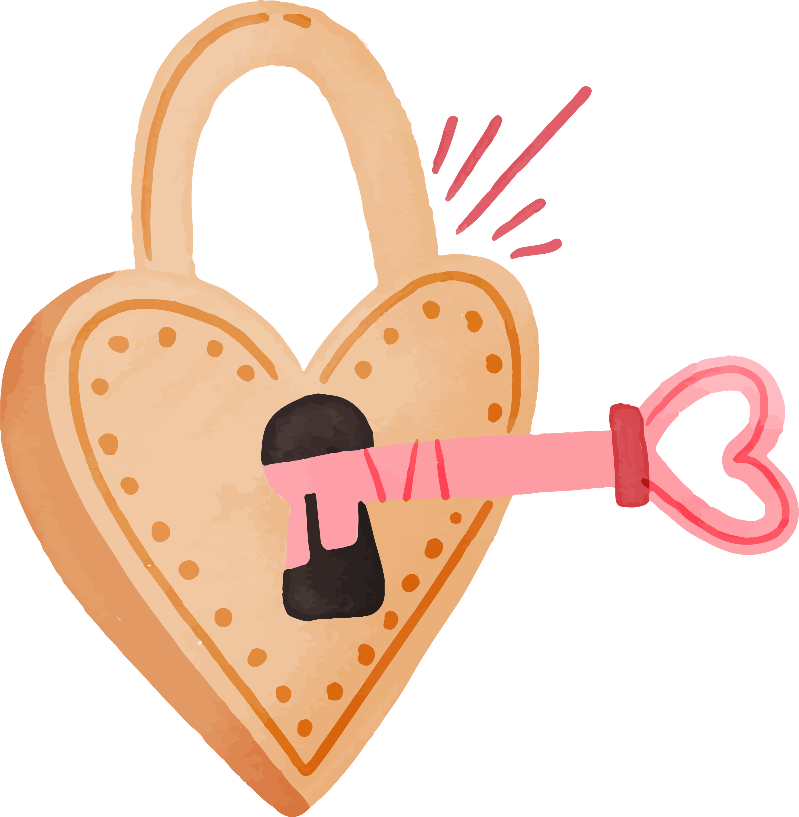 Preview for Heart-shaped-lock-and-key-watercolor-love-sticker-355c8