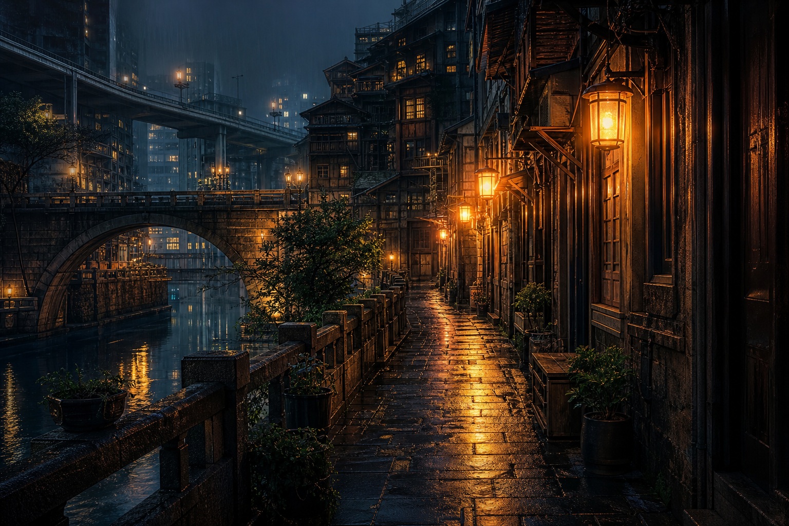 Preview for Lantern Alley Glow City Background