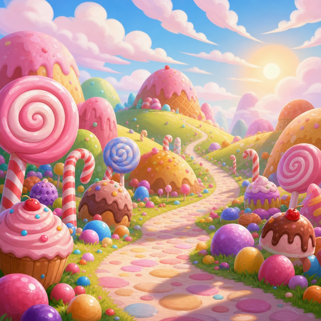 Preview for Pastel Candy Cartoon Background