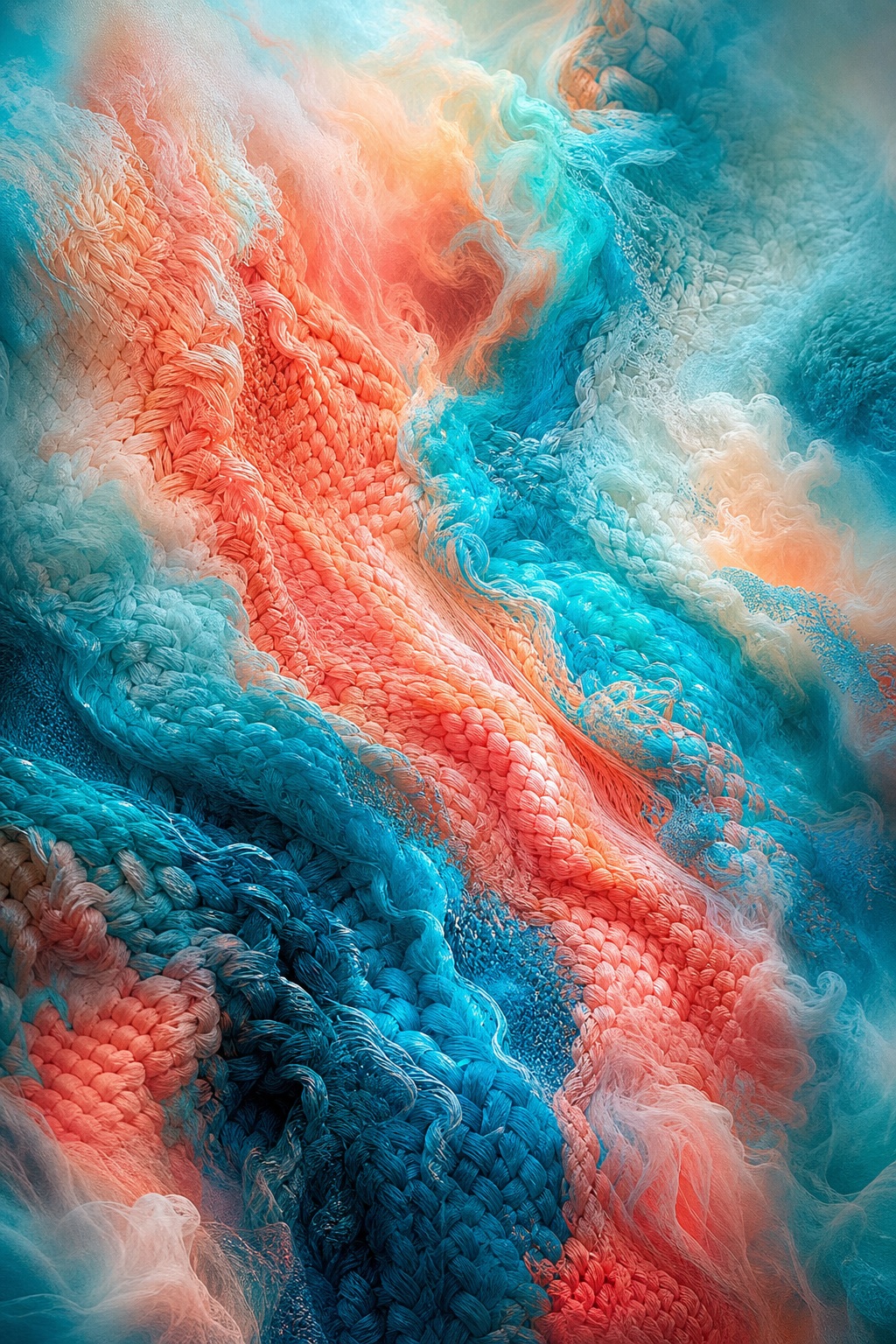 Preview for Coral Cyan Woven Color Relief Background