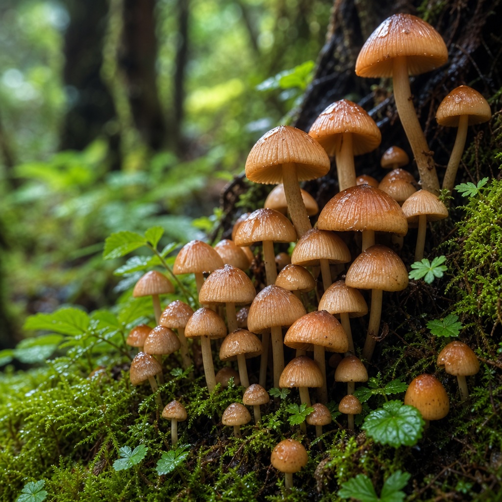 Preview for Temperate Rainforest Mushrooms Background