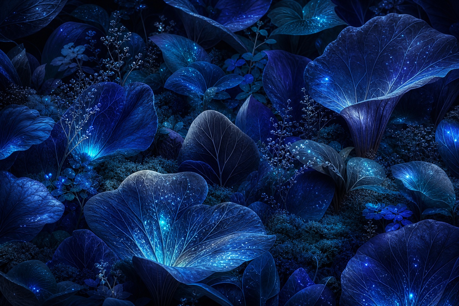 Preview for Midnight Blue Mineral Petal Field Background