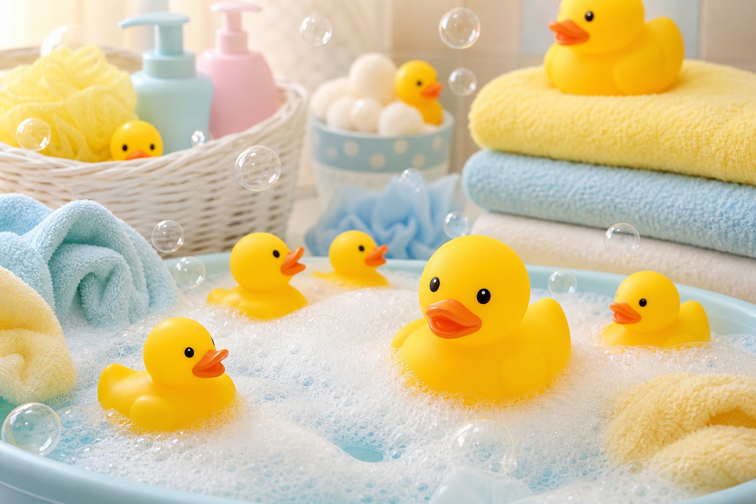 Preview for Baby Bath Ducks Pastel Background