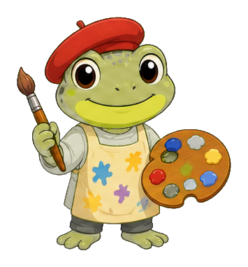 Preview for Painter Frog Sticker