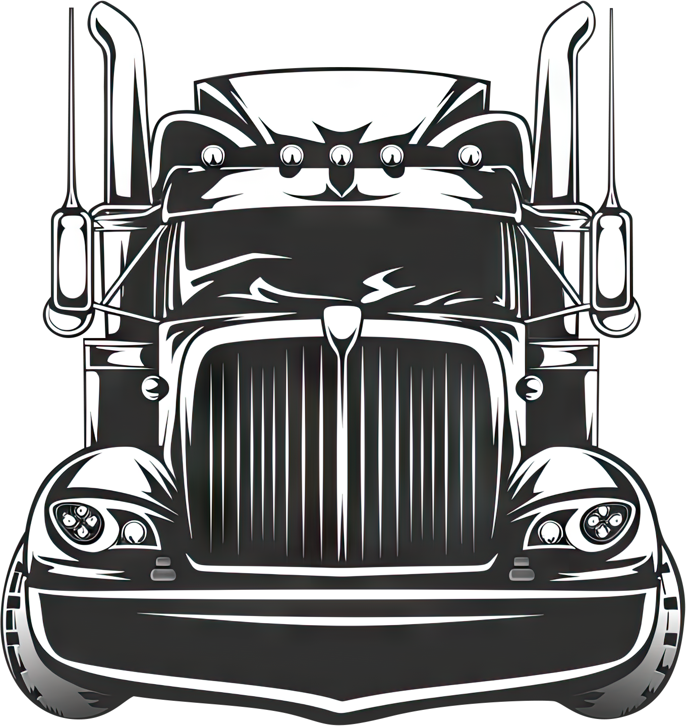 Preview for Semi-truck-front-view-illustration-logo-object-sticker-a4c82