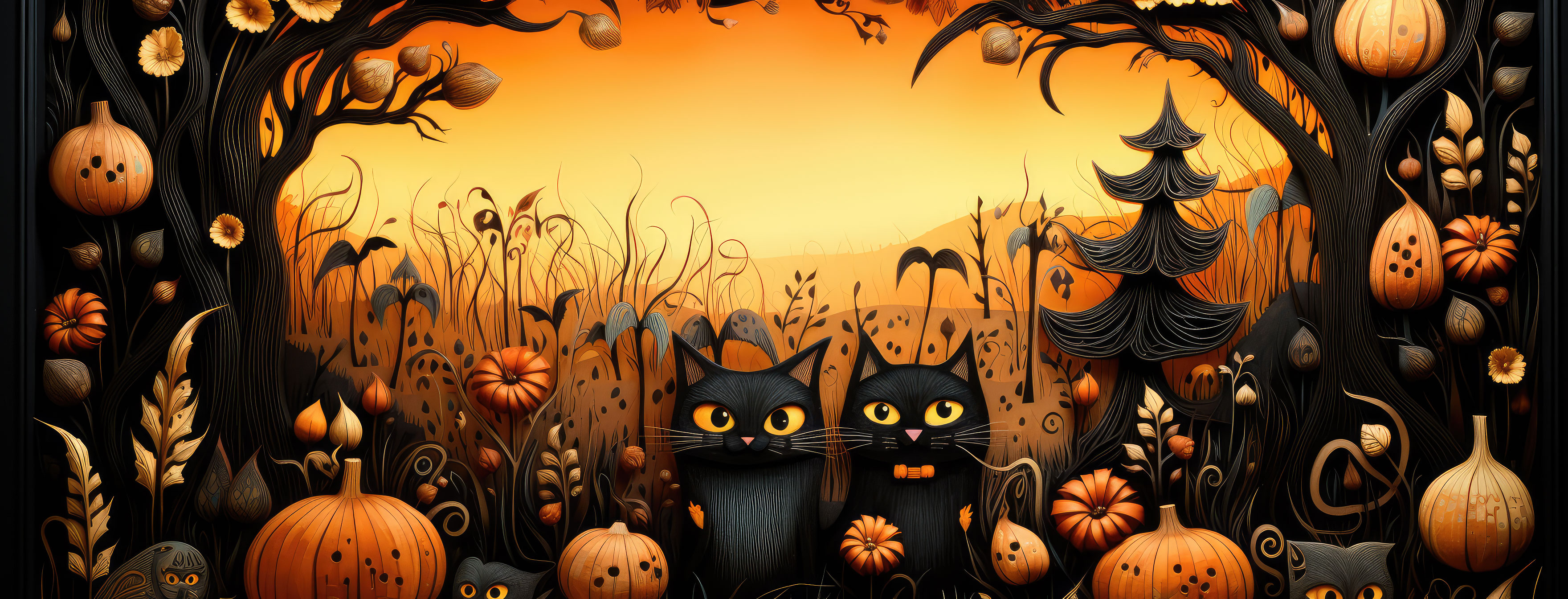 Preview for Halloween-pumpkins-cats-halloween-cover-background-652c7
