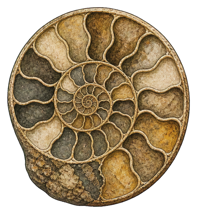 Preview for Nautiloid Cross Section Vintage Fossil Sticker