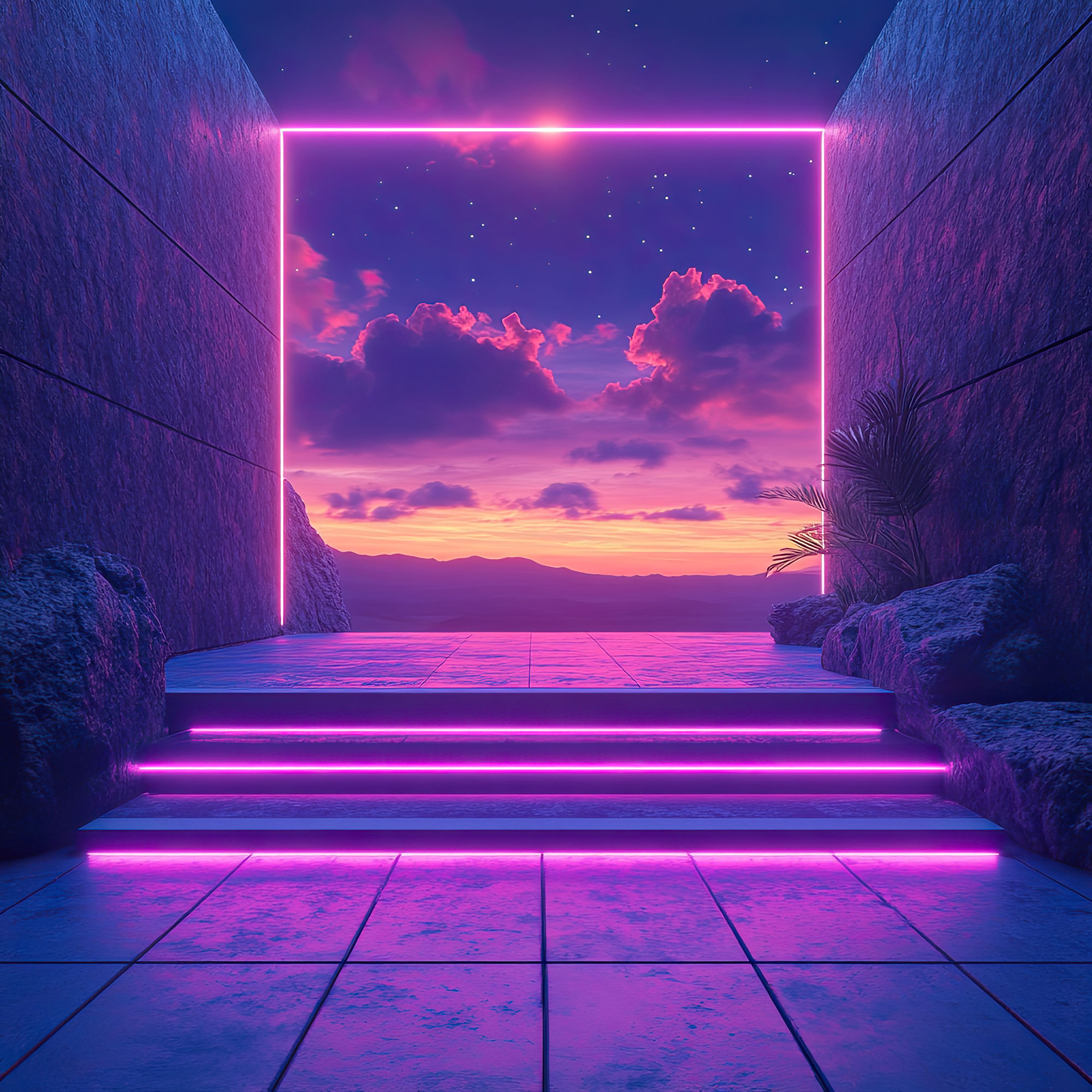Preview for Neon-portal-serene-landscape-interior-backdrop-background-02bb0