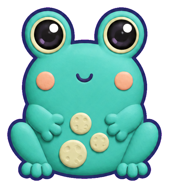 Preview for Teal Moon-frog Alien Sticker