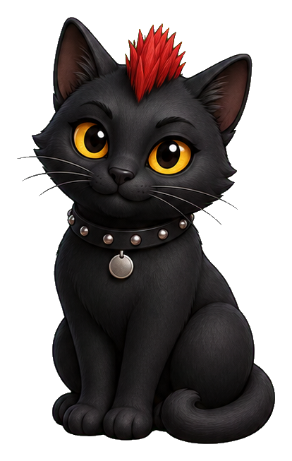 Preview for Mohawk Black Cat Sticker