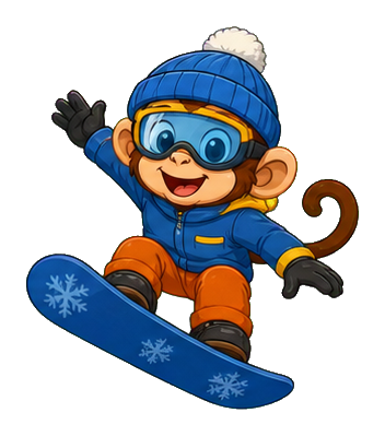 Preview for Snowboarding Monkey Sticker Graphic