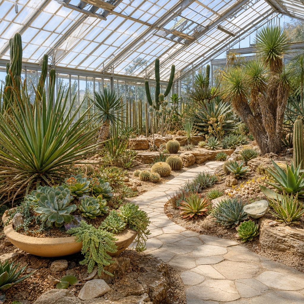 Preview for Sunlit Dry Succulent Conservatory Background