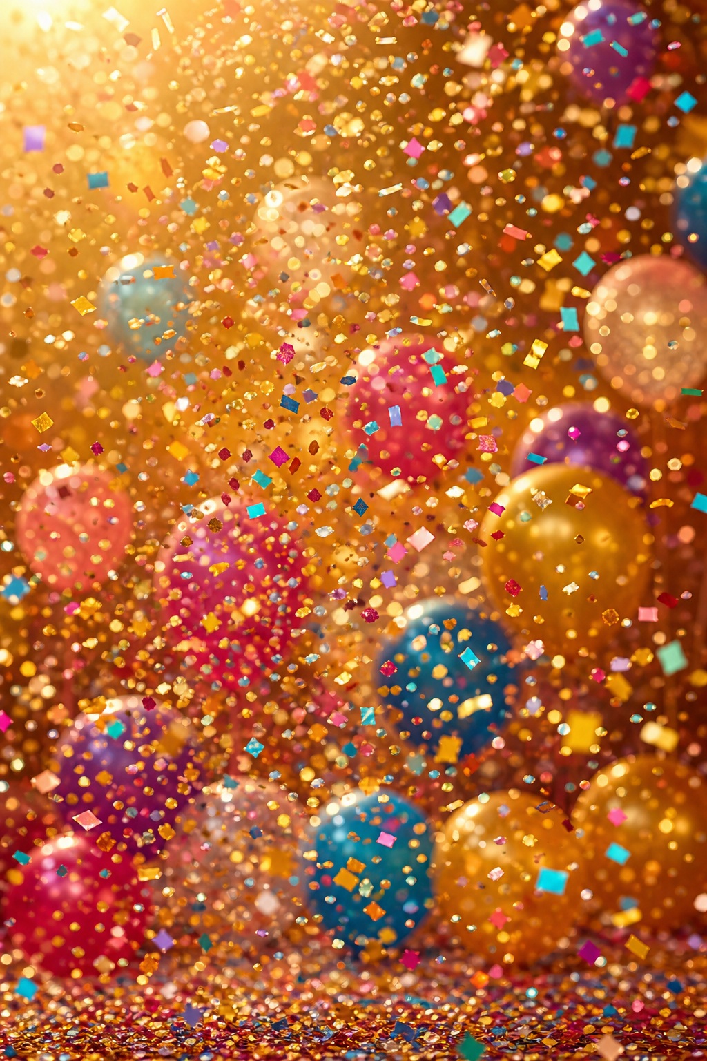 Preview for Birthday Balloons Confetti Background