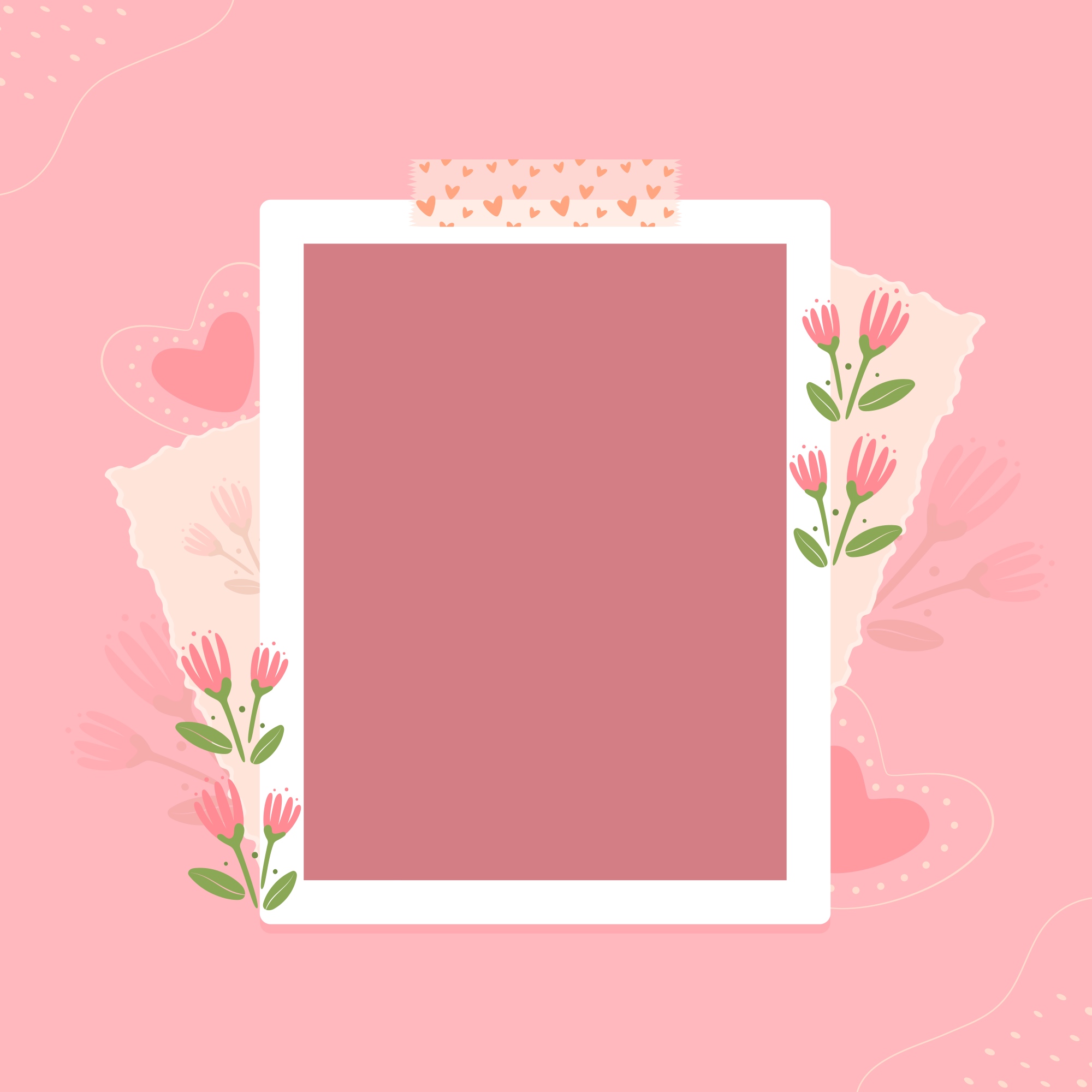 Preview for Floral-frame-template-pink-love-background-0c4f1