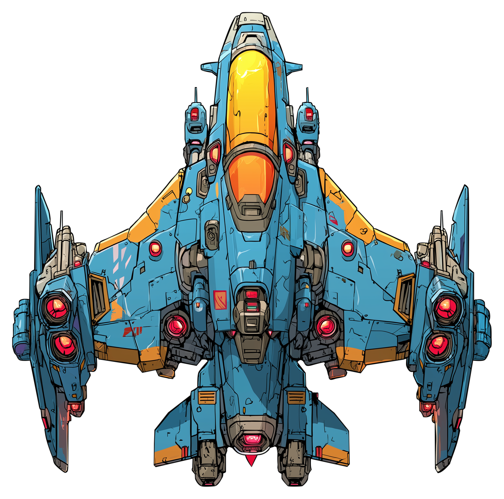 Preview for Futuristic-fighter-jet-illustration-spaceship-sticker-687ef