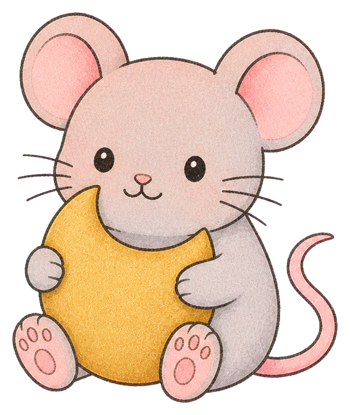 Preview for Mouse With Moon Sticker For Cute Designs