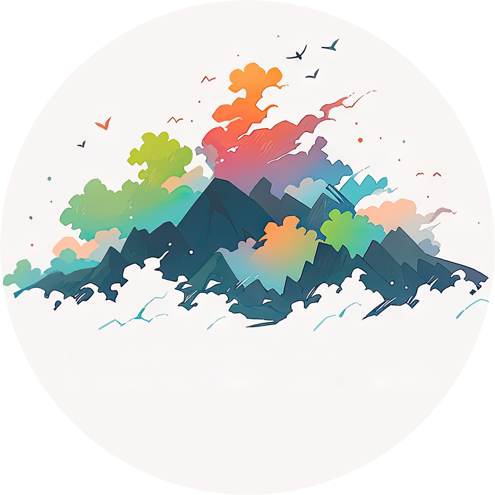 Preview for Colorful-mountain-icon-logo-mountain-sticker-d3e6a