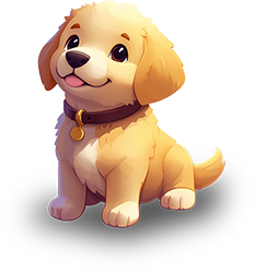 Preview for Cartoon-golden-puppy-illustration-animal-sticker-cda57