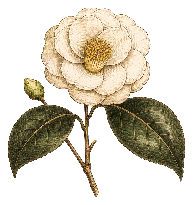 Preview for White Camellia Botanical Sticker