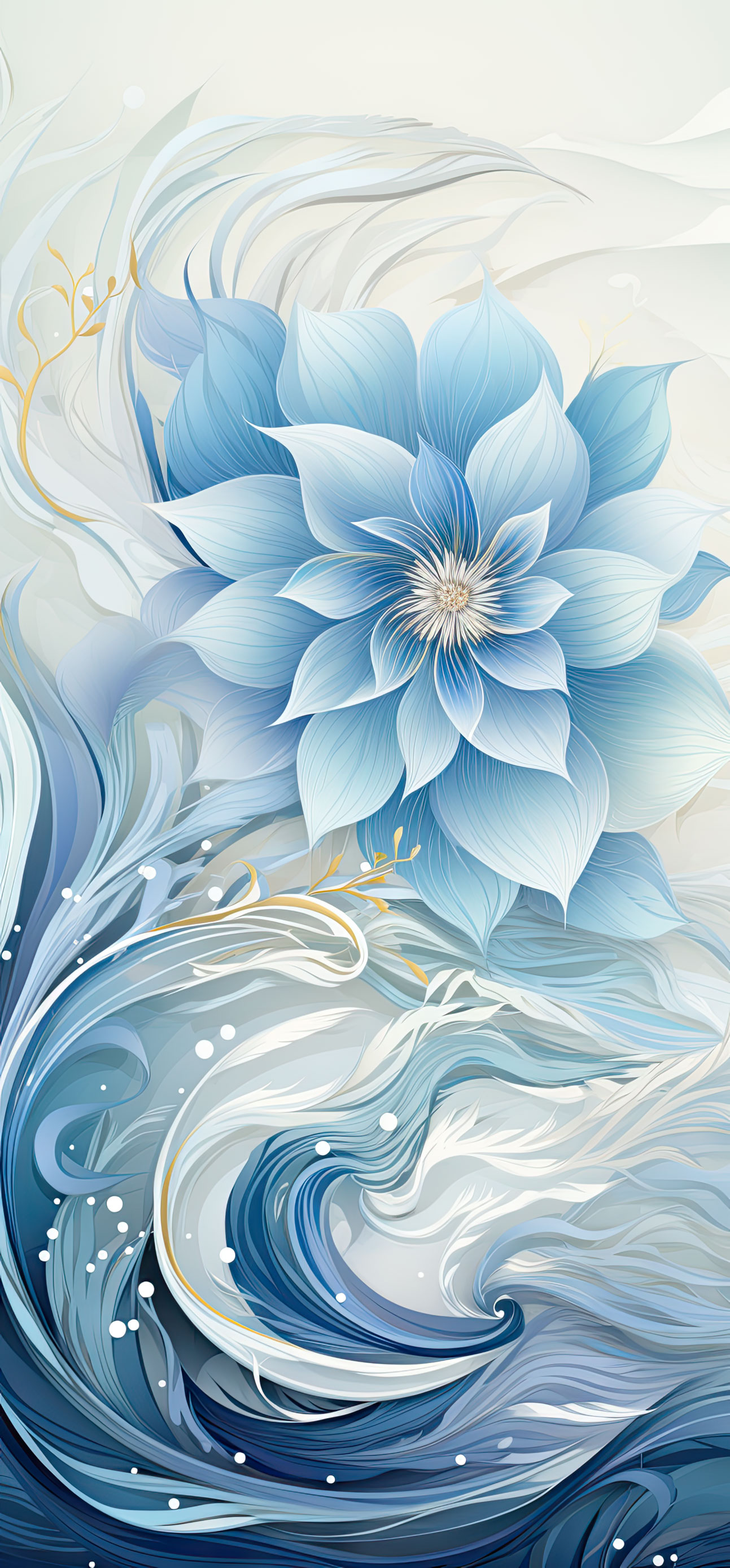 Preview for Blue-lotus-art-design-christmas-phone-background-932e5