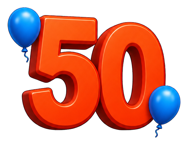 Preview for 50 Balloon Birthday Sticker