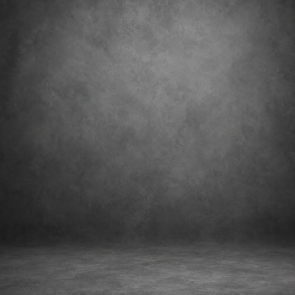 Square smoky gray studio backdrop with a soft shadowed floor