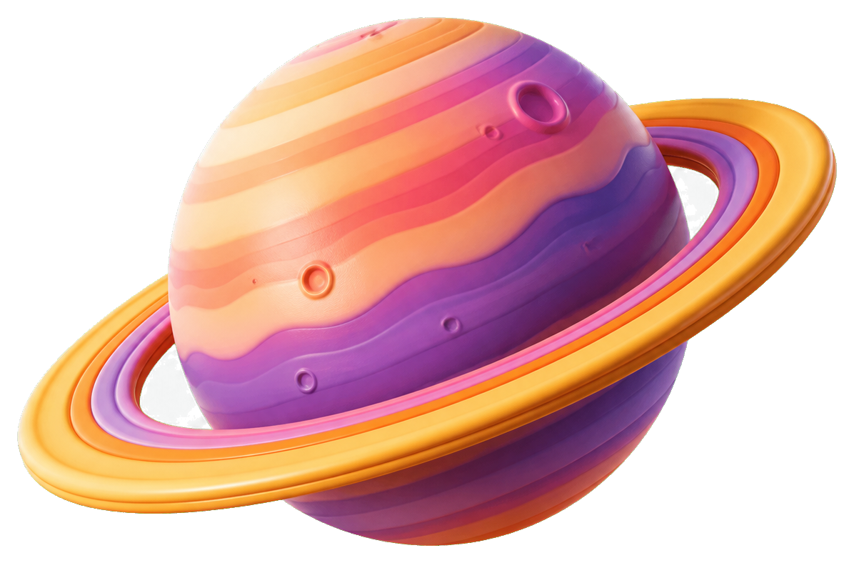 Preview for Ringed Planet Sticker For Space Designs