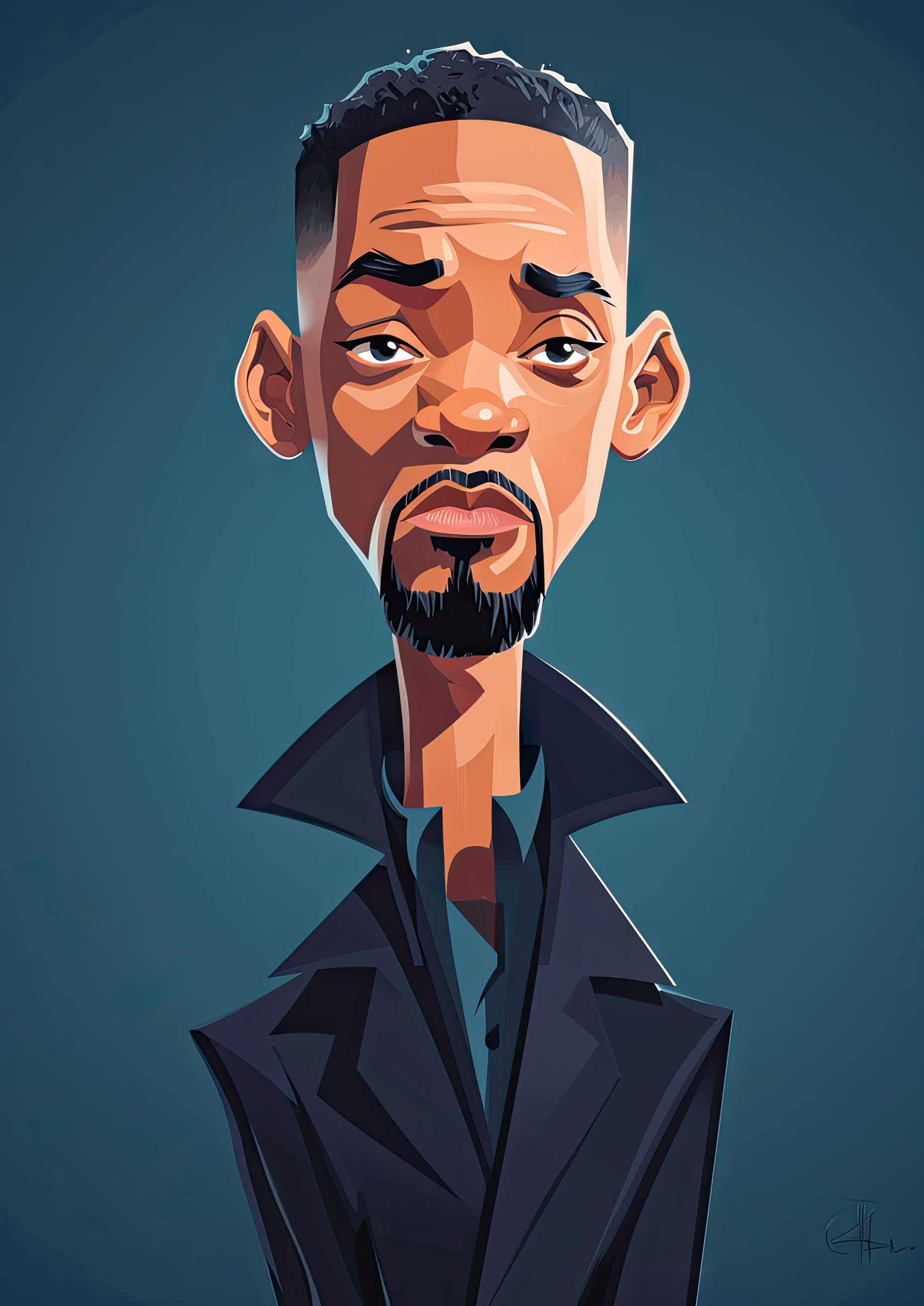 Preview for Stylized-portrait-man-teal-celebrities-background-8ff7e