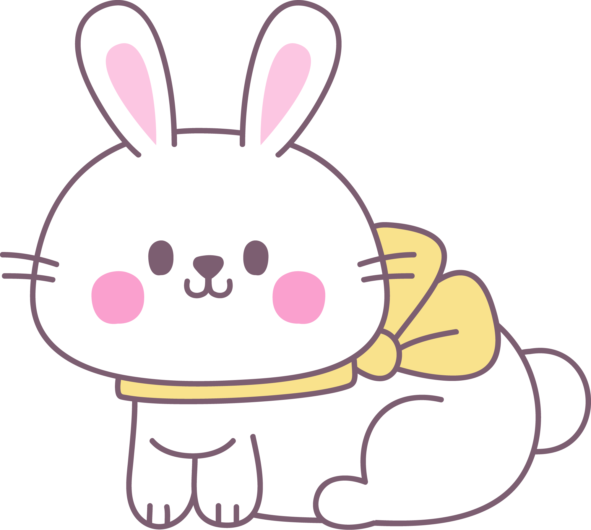 Preview for Cute-white-bunny-illustration-easter-sticker-7ab7a