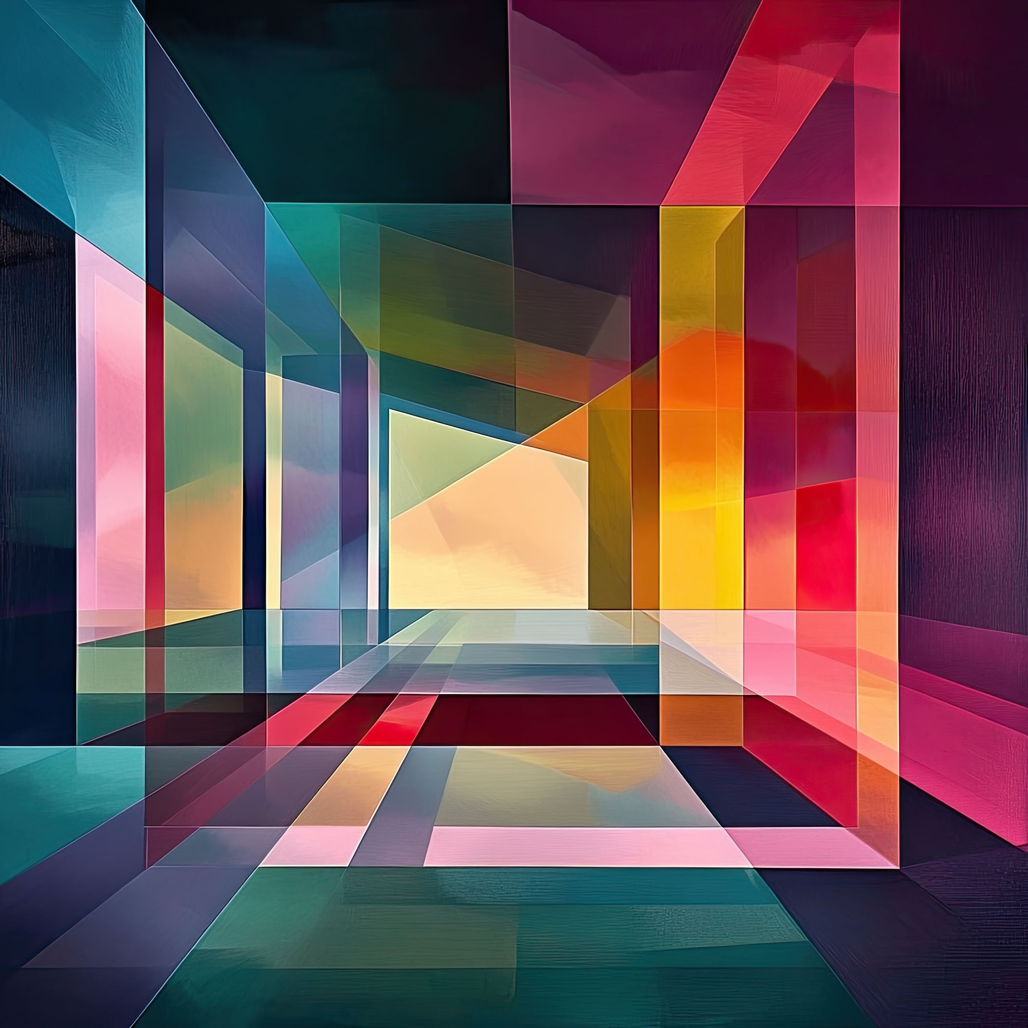 Preview for Colorful-geometric-corridor-art-abstract-backdrop-background-4fa02