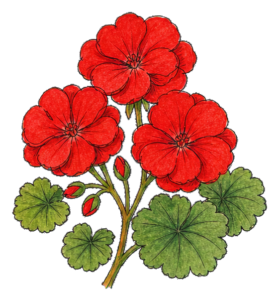 Preview for Red Geranium Cluster Sticker