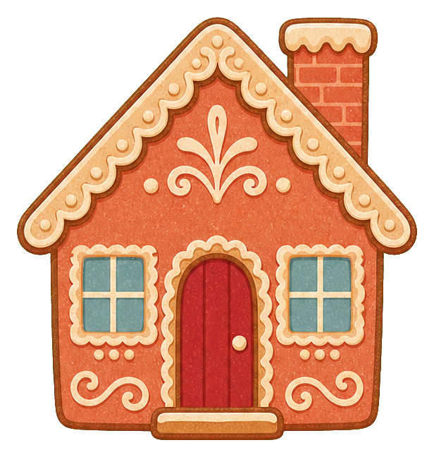 Preview for Coral Christmas Gingerbread House Sticker
