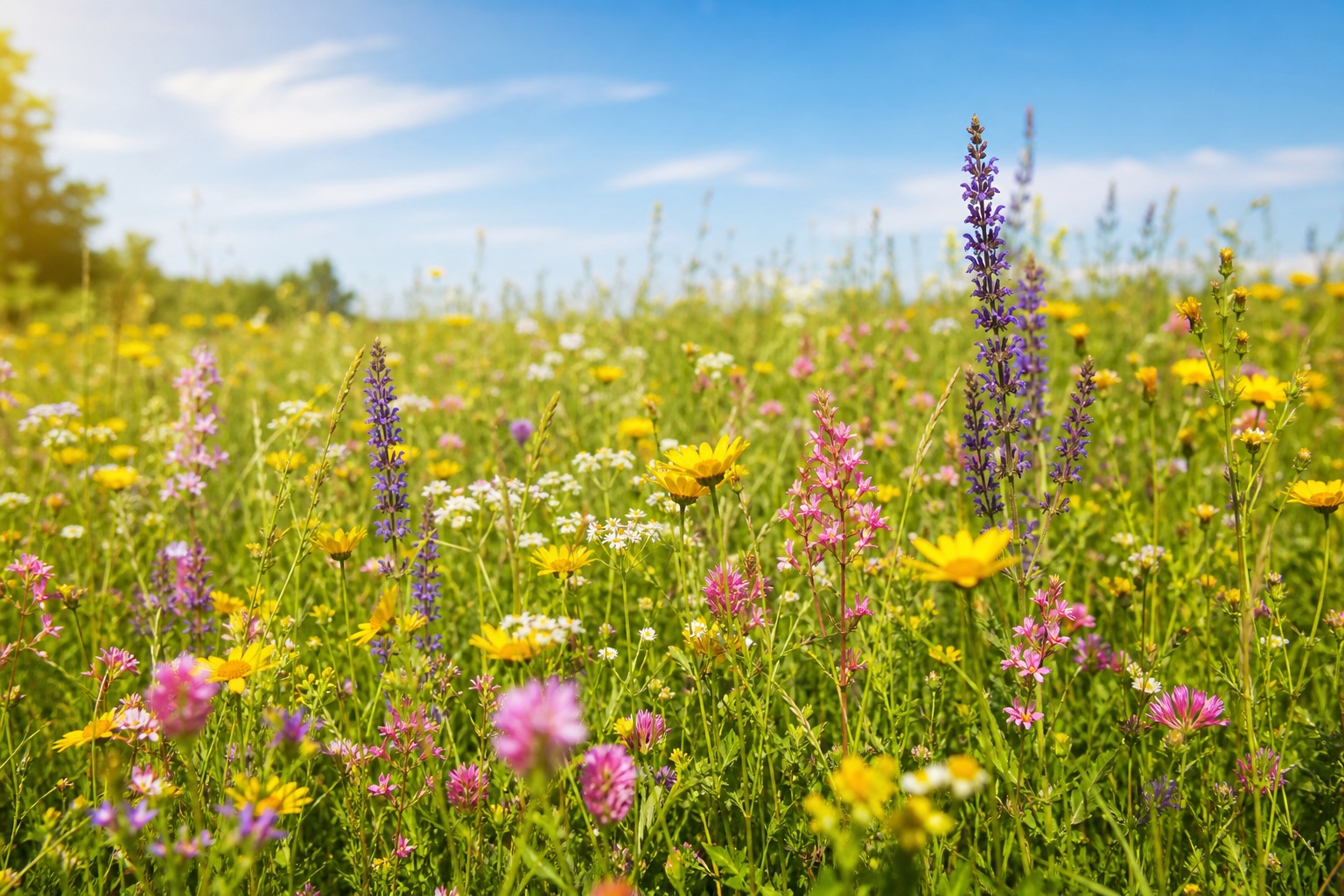 Preview for Sunlit Wildflower Field Background