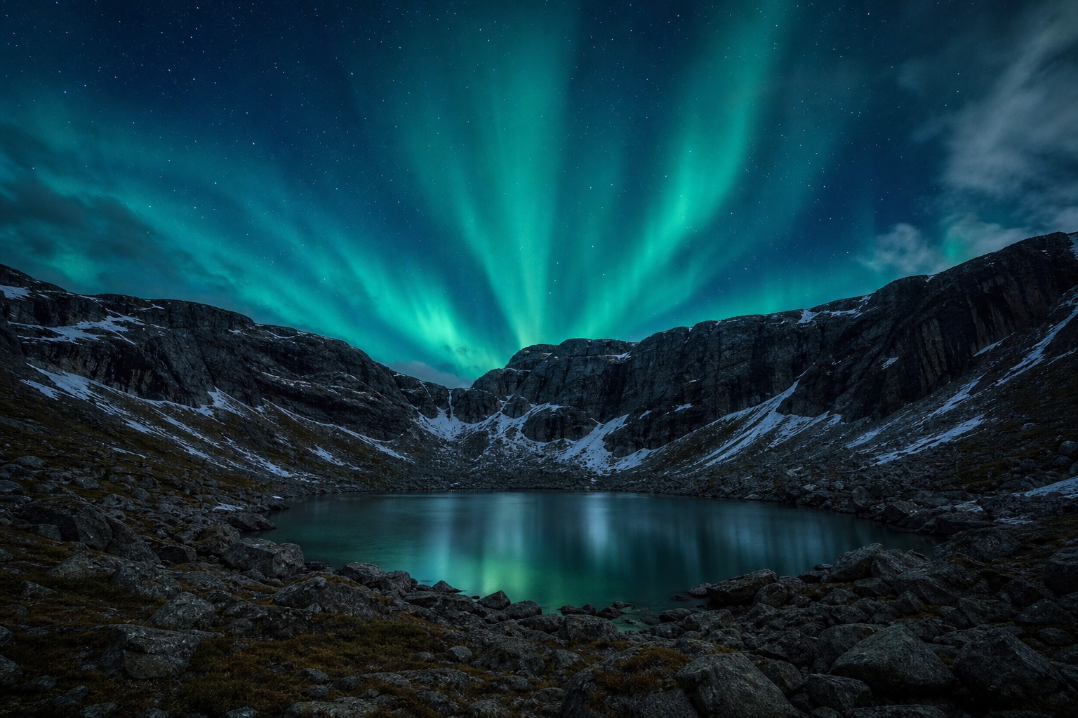 Preview for Aurora Night Granite Bowl Tarn Background