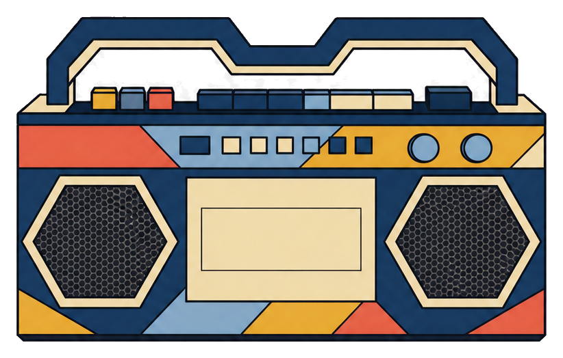 Preview for Geometric Eighties Boombox Sticker