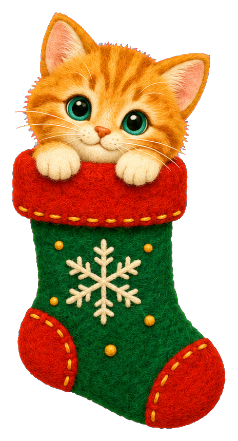 Preview for Christmas Kitten Peeking From Stocking