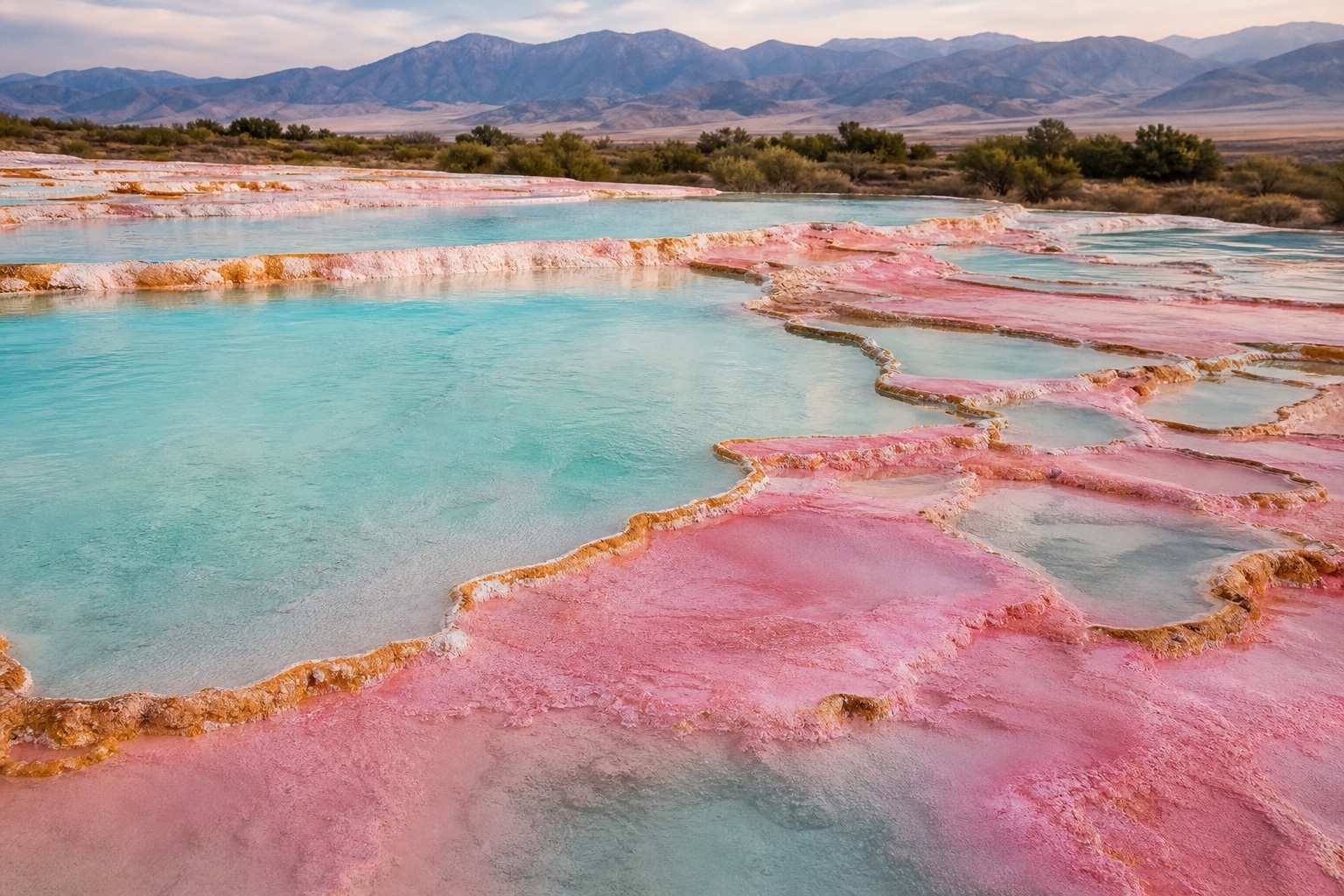 Preview for Pink Geothermal Terrace Stock Background